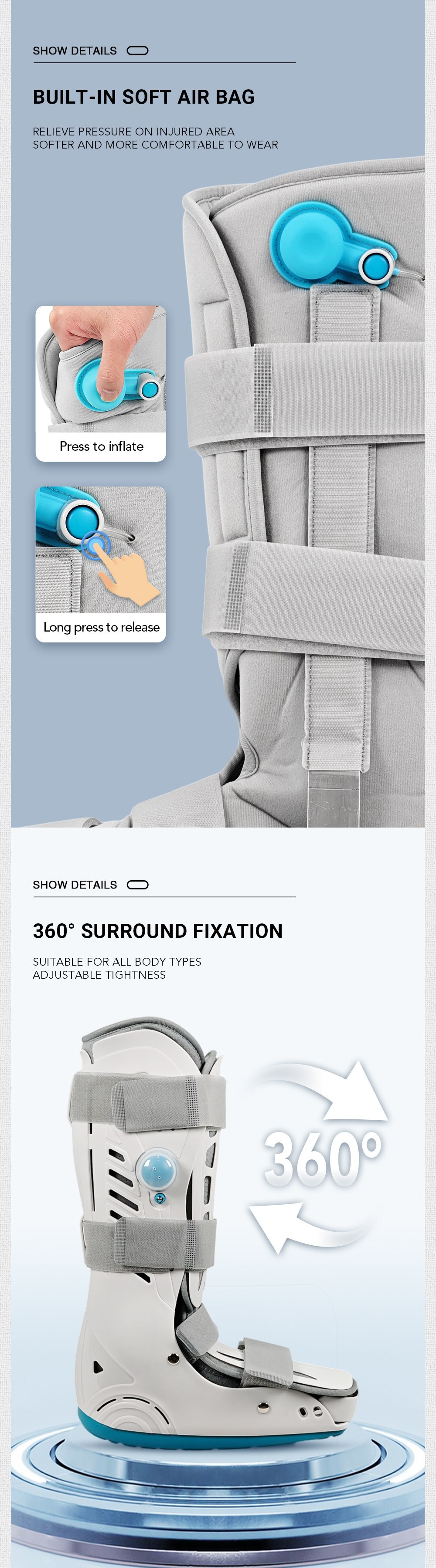 GOOD air boot for sprained ankle